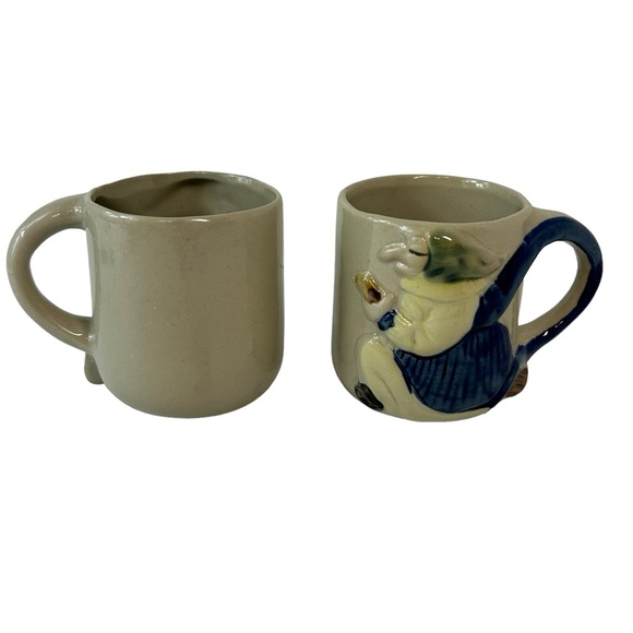 Vintage Lot Of 2 Cassandra Good Luck Kitchen Witch Coffee Mugs 1980s Halloween - Picture 6 of 13